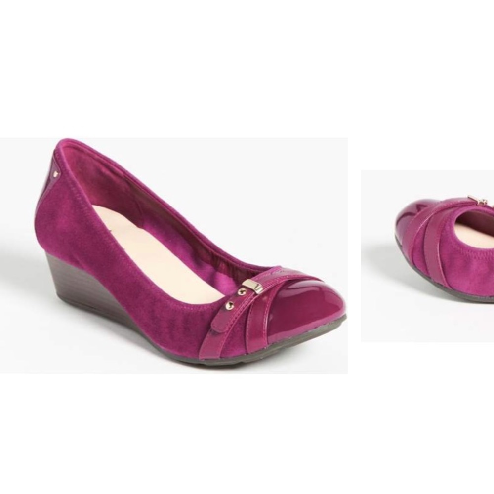 Cole Haan Nike air Monica pink wedge suede shoes